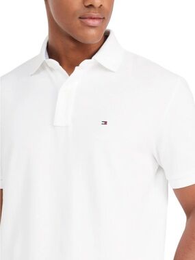 Men’s Tommy Hilfiger White Slim Fit Stretch Polo Shirt Sz: S